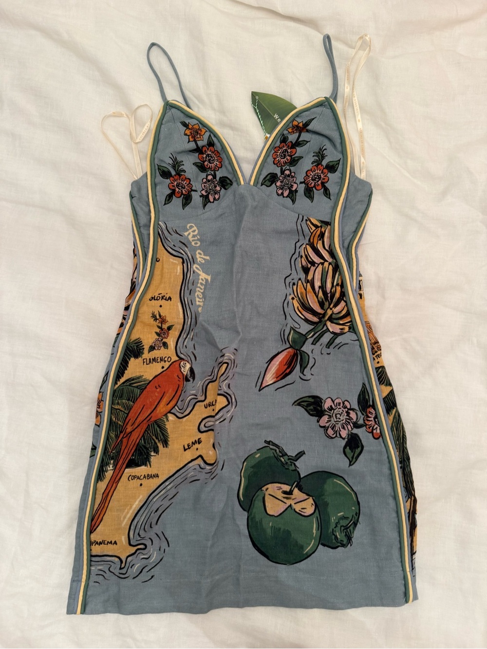 Farm Rio Blue Beaches Path Ballon Mini Dress - Picture 3 of 8